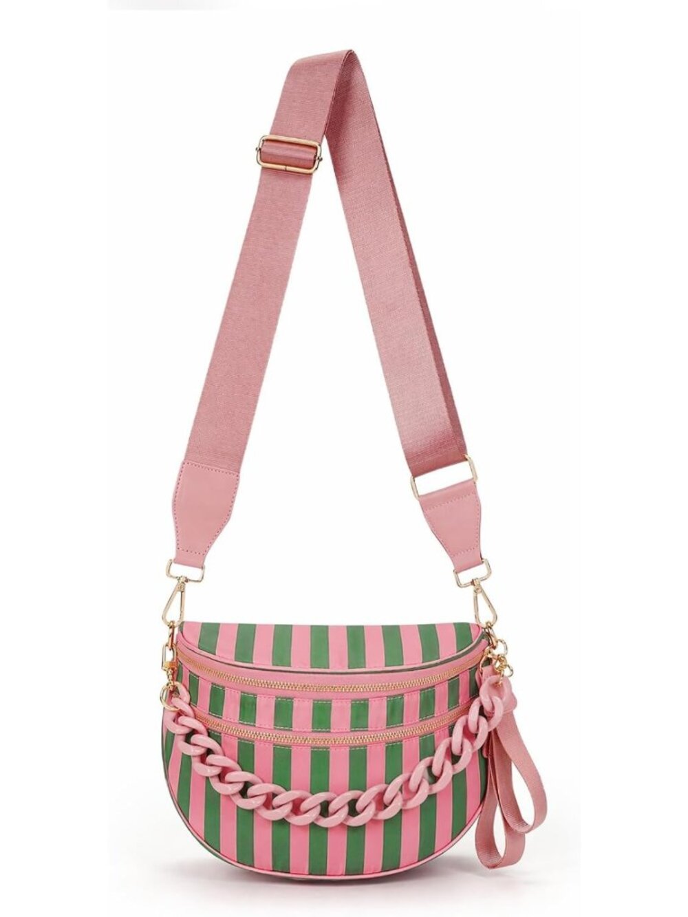 Spacious Checkered Crossbody Bag for Women | Nylon Fanny Pack & Belt Wallet